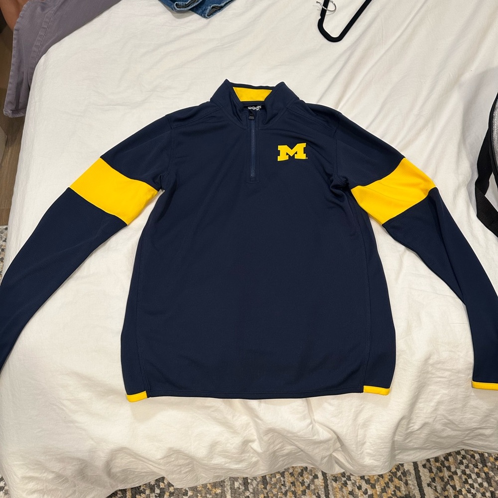 GEN2 Michigan Navy and Yellow Zip Pullover